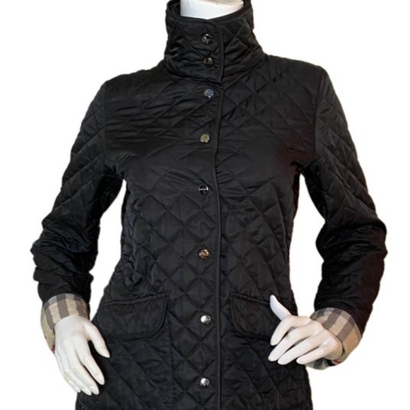 Burberry Brit Black Quilted Jacket w/ Nova Plaid Lining - Picture 12 of 12